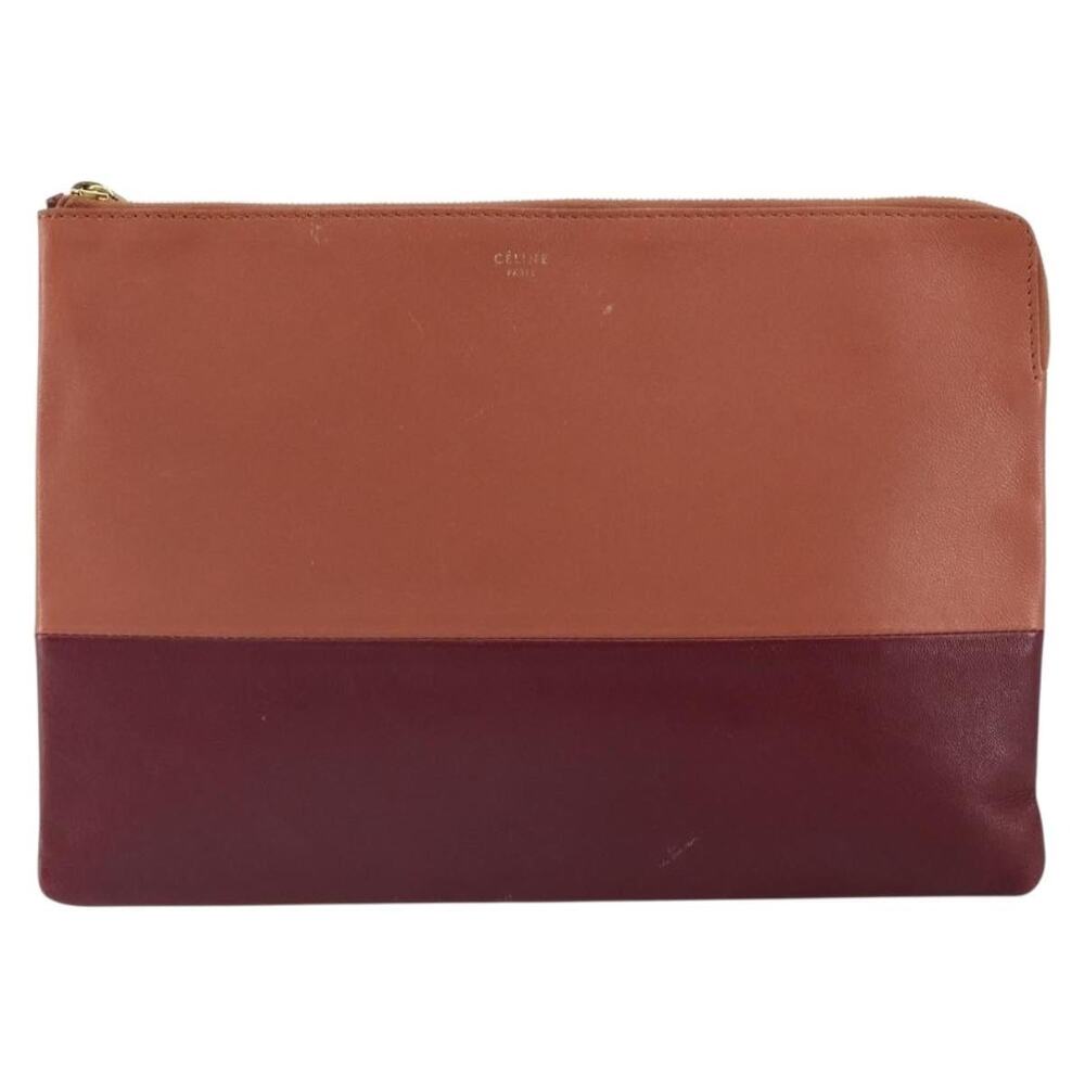 Celine Leather Clutch Bag Pink